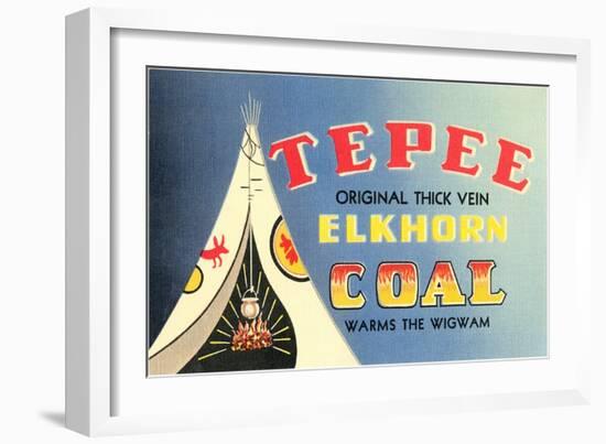 Tepee Elkhorn Coal-null-Framed Art Print
