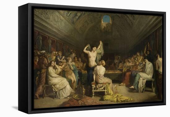 Tepidarium, the Room Where the Women of Pompeii Came to Rest and Dry Themselves after Bathing-Théodore Chassériau-Framed Stretched Canvas