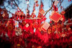 Wish Cards in a Buddhist Temple in Beijing, China-Tepikina Nastya-Stretched Canvas