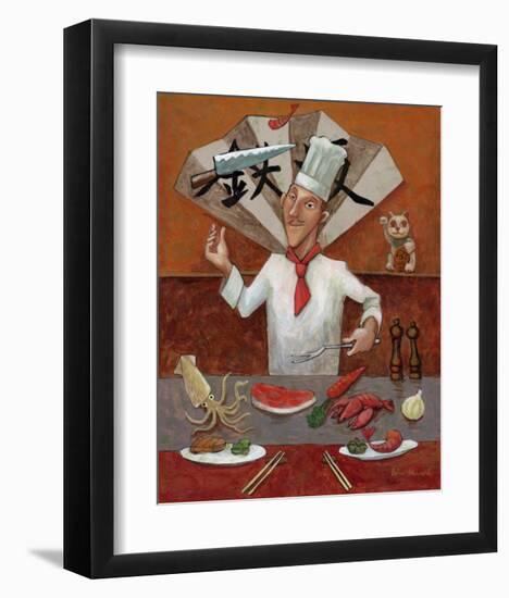 Teppan, Japanese Chef-John Howard-Framed Giclee Print