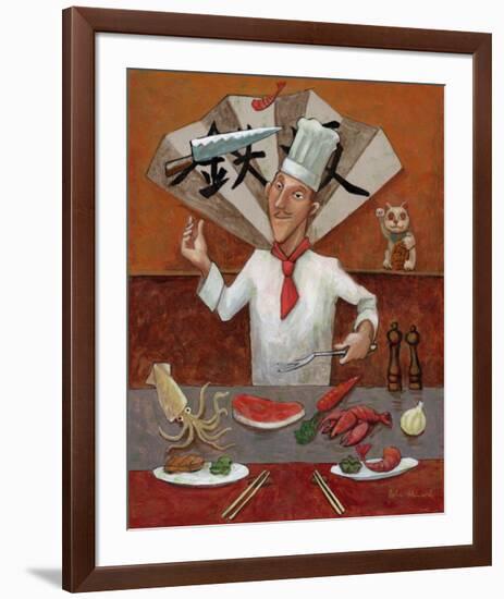 Teppan, Japanese Chef-John Howard-Framed Giclee Print