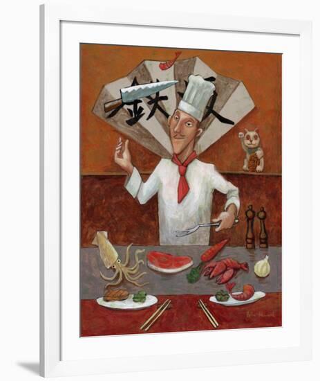 Teppan, Japanese Chef-John Howard-Framed Giclee Print