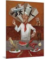 Teppan, Japanese Chef-John Howard-Mounted Giclee Print