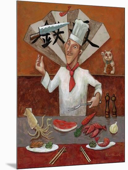 Teppan, Japanese Chef-John Howard-Mounted Giclee Print