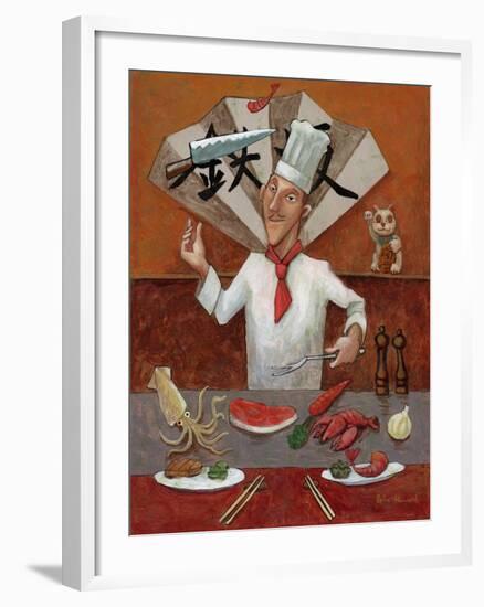 Teppan, Japanese Chef-John Howard-Framed Giclee Print