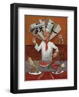 Teppan, Japanese Chef-John Howard-Framed Giclee Print