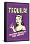 Tequila Froget Your Troubles Forget Your Name Funny Retro Poster-Retrospoofs-Framed Stretched Canvas