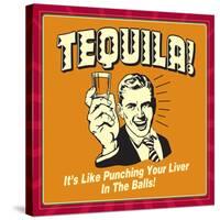 Tequila Punching Liver-Retrospoofs-Stretched Canvas