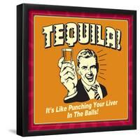 Tequila Punching Liver-Retrospoofs-Framed Poster