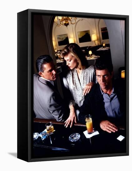 TEQUILA SUNRISE, 1988 directed by ROBERT TOWNE Kurt Russell, Michelle Pfeiffer and Mel Gibson (phot-null-Framed Stretched Canvas