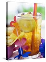 Tequila Sunrise with Ice Cubes and Lemon, Tortilla Chips-Foodcollection-Stretched Canvas