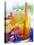 Tequila Sunrise with Ice Cubes and Lemon, Tortilla Chips-Foodcollection-Stretched Canvas