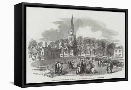 Tercentenary of King Edward VI Grammar-School, Bromsgrove, the Procession to the Church-null-Framed Stretched Canvas