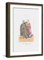 Terek Cossack with Daughter (From: Scenes, Paysages, Meurs Et Costumes Du Caucas), 1840-Grigori Grigorievich Gagarin-Framed Giclee Print