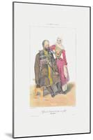 Terek Cossack with Daughter (From: Scenes, Paysages, Meurs Et Costumes Du Caucas), 1840-Grigori Grigorievich Gagarin-Mounted Giclee Print