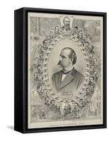 Terence Powderly and 32 Portraits of Leaders of the Knights of Labor, 1880s-null-Framed Stretched Canvas