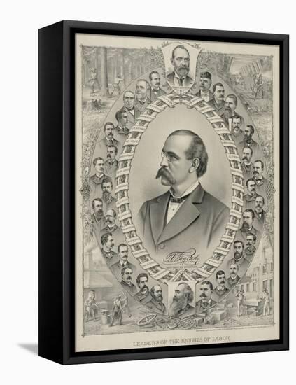 Terence Powderly and 32 Portraits of Leaders of the Knights of Labor, 1880s-null-Framed Stretched Canvas