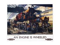 An Engine Is Wheeled Railroad Advertisement Poster-Terence Tenison Cuneo-Mounted Giclee Print