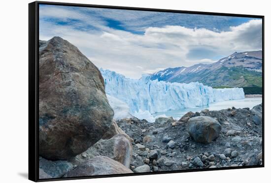 Terminal Face of the Perito Moreno Glacier, Patagonia, Argentina-James White-Framed Stretched Canvas