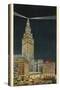 Terminal Tower, Hotel Cleveland, Night-null-Stretched Canvas