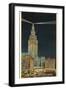 Terminal Tower, Hotel Cleveland, Night-null-Framed Art Print