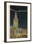 Terminal Tower, Hotel Cleveland, Night-null-Framed Art Print