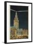 Terminal Tower, Hotel Cleveland, Night-null-Framed Art Print