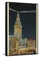 Terminal Tower, Hotel Cleveland, Night-null-Framed Stretched Canvas