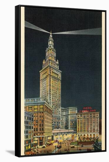 Terminal Tower, Hotel Cleveland, Night-null-Framed Stretched Canvas