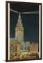 Terminal Tower, Hotel Cleveland, Night-null-Framed Art Print