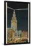 Terminal Tower, Hotel Cleveland, Night-null-Framed Art Print