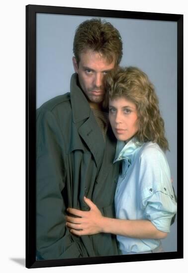 Terminator by JamesCameron with Michael Biehn and Linda Hamilton, 1984 (photo)-null-Framed Photo