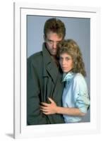 Terminator by JamesCameron with Michael Biehn and Linda Hamilton, 1984 (photo)-null-Framed Photo