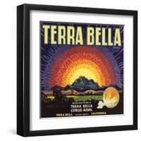 Terra Bella Brand - Terra Bella, California - Citrus Crate Label-Lantern Press-Framed Art Print