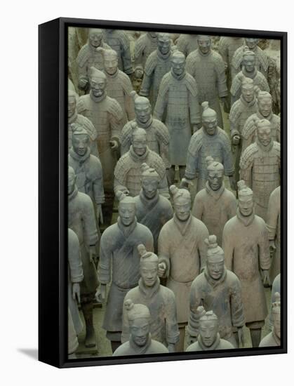 Terra Cotta Warriors and Horses Dig, Xi'an, Shaanxi Province, China-Pete Oxford-Framed Stretched Canvas