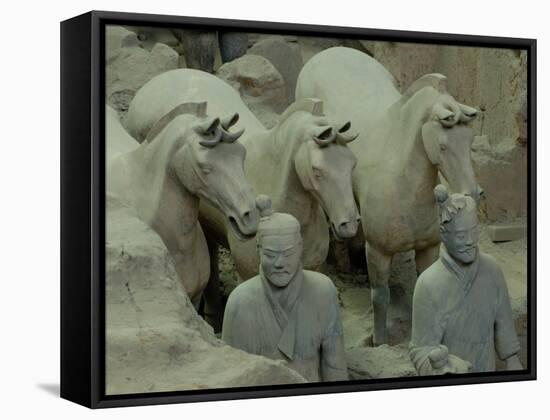 Terra Cotta Warriors and Horses Dig, Xi'an, Shaanxi Province, China-Pete Oxford-Framed Stretched Canvas