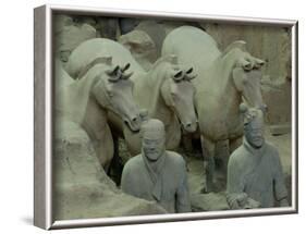 Terra Cotta Warriors and Horses Dig, Xi'an, Shaanxi Province, China-Pete Oxford-Framed Photographic Print