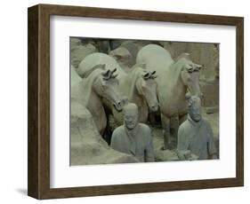 Terra Cotta Warriors and Horses Dig, Xi'an, Shaanxi Province, China-Pete Oxford-Framed Photographic Print