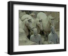 Terra Cotta Warriors and Horses Dig, Xi'an, Shaanxi Province, China-Pete Oxford-Framed Photographic Print