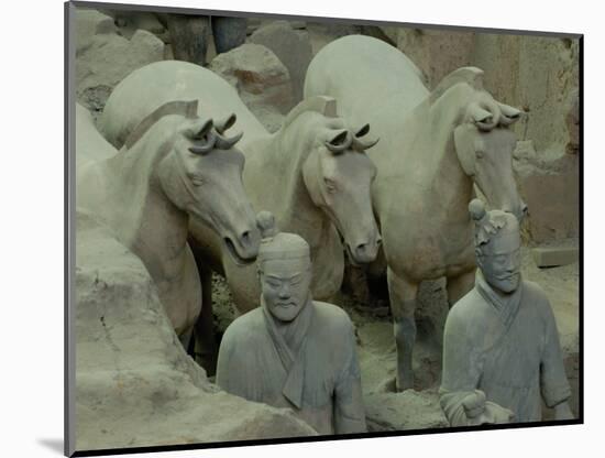 Terra Cotta Warriors and Horses Dig, Xi'an, Shaanxi Province, China-Pete Oxford-Mounted Photographic Print