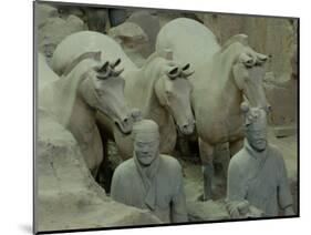 Terra Cotta Warriors and Horses Dig, Xi'an, Shaanxi Province, China-Pete Oxford-Mounted Photographic Print