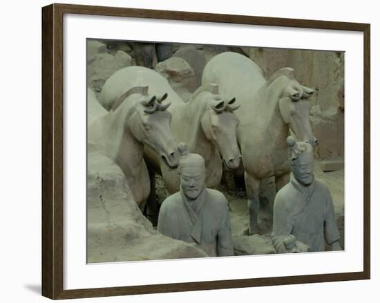 Terra Cotta Warriors and Horses Dig, Xi'an, Shaanxi Province, China-Pete Oxford-Framed Photographic Print