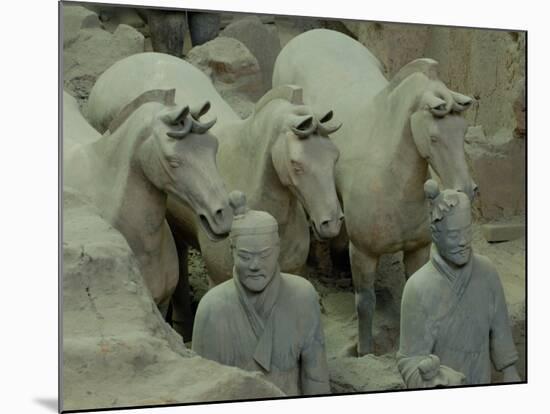 Terra Cotta Warriors and Horses Dig, Xi'an, Shaanxi Province, China-Pete Oxford-Mounted Photographic Print