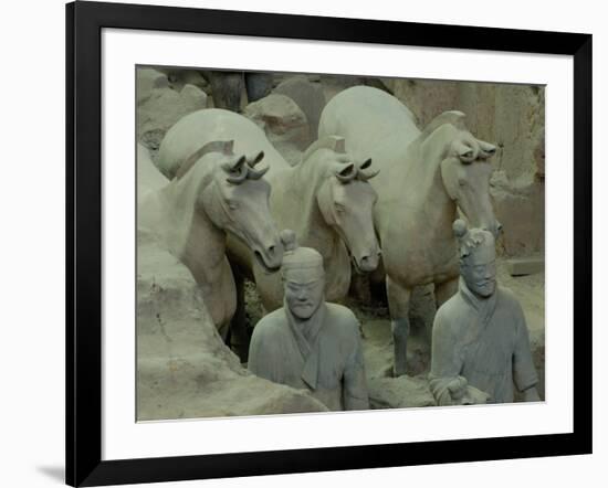 Terra Cotta Warriors and Horses Dig, Xi'an, Shaanxi Province, China-Pete Oxford-Framed Photographic Print