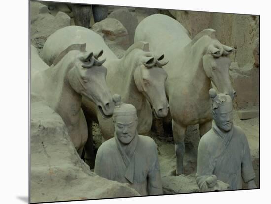 Terra Cotta Warriors and Horses Dig, Xi'an, Shaanxi Province, China-Pete Oxford-Mounted Photographic Print