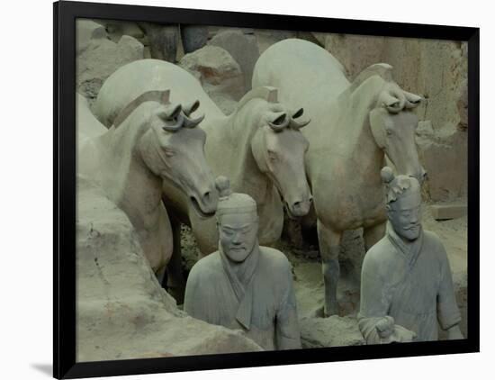 Terra Cotta Warriors and Horses Dig, Xi'an, Shaanxi Province, China-Pete Oxford-Framed Photographic Print