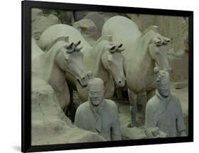 Terra Cotta Warriors and Horses Dig, Xi'an, Shaanxi Province, China-Pete Oxford-Framed Photographic Print