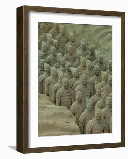 Terra Cotta Warriors and Horses Dig, Xi'an, Shaanxi Province, China-Pete Oxford-Framed Photographic Print