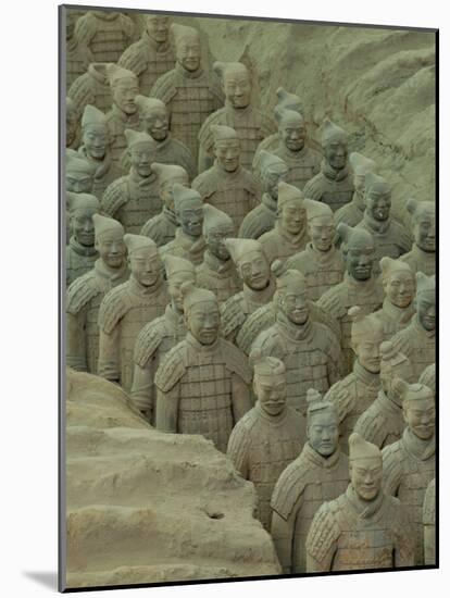 Terra Cotta Warriors and Horses Dig, Xi'an, Shaanxi Province, China-Pete Oxford-Mounted Photographic Print