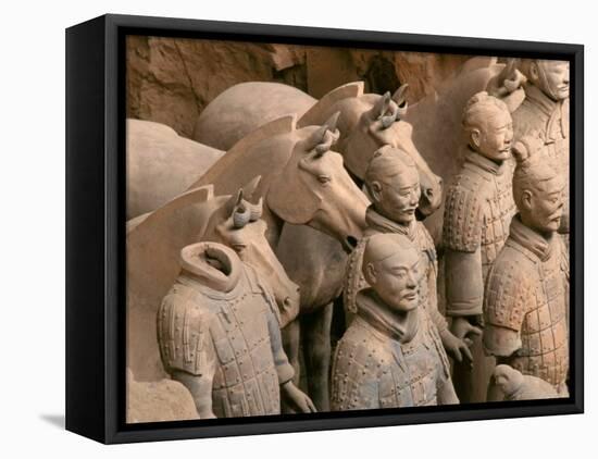 Terra Cotta Warriors at Emperor Qin Shihuangdi's Tomb, China-Keren Su-Framed Stretched Canvas